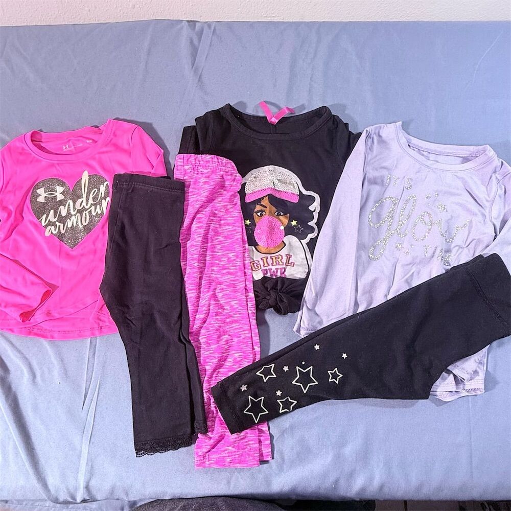 3 Sets Girls' 24 months/ 2T Pink and Purple Outfit Bundle